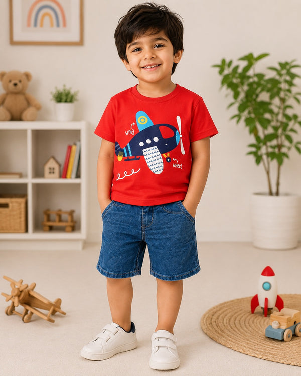 NB Plane Graphic Jeans Set