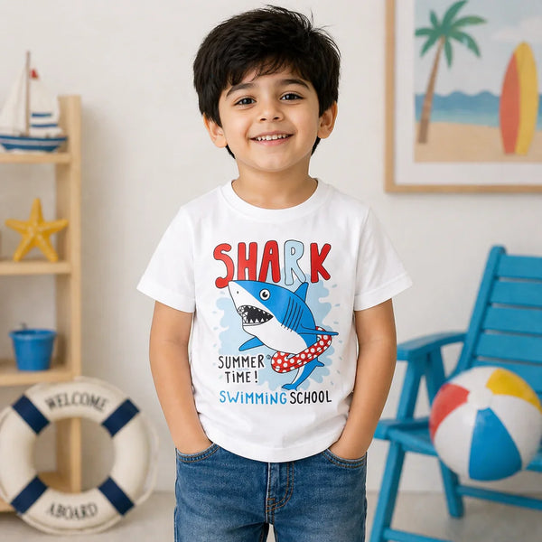 Swimming School Shark Graphic Tee