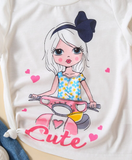 Cute Scooter Girl Graphic Tee