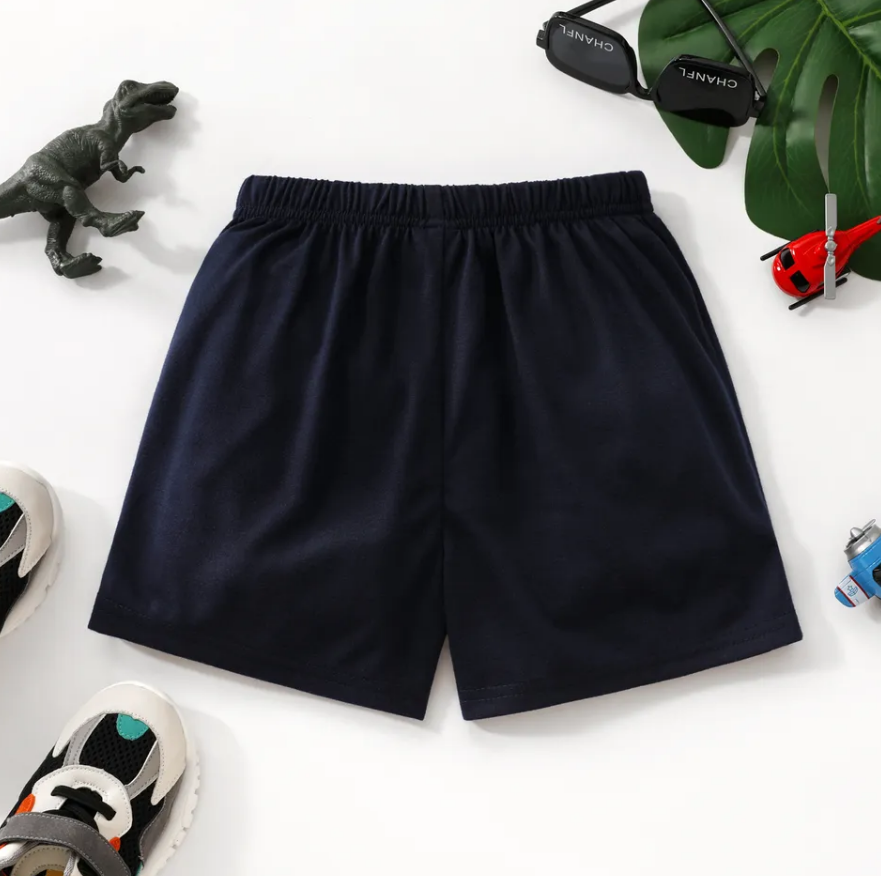 Solid Black Dino Shorts