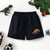 Solid Black Dino Shorts