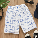 Dinosaurs Printed Shorts White