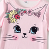 Pink Flower Cat Graphic Tee