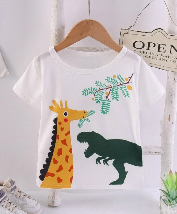 Giraffe And T Rex Graphic Tee