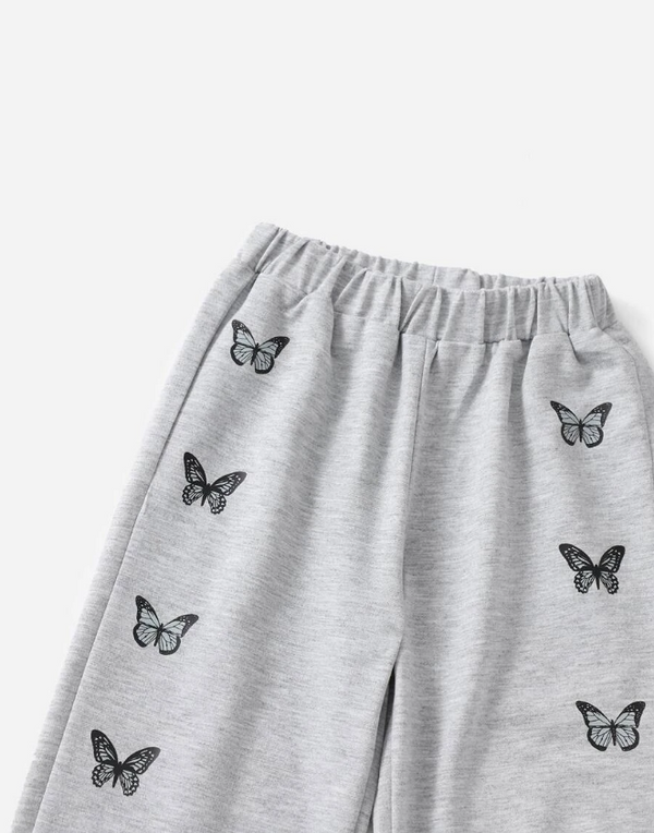 Butterflies Printed Trouser Grey - S