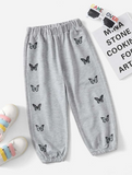 Butterflies Printed Trouser Grey
