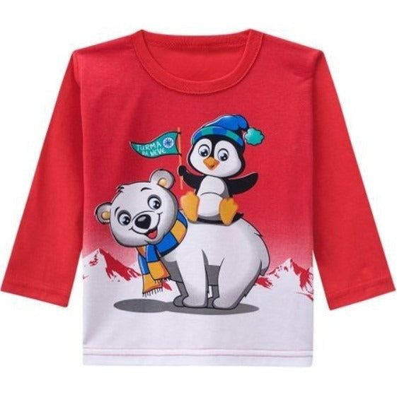 Penguin On Bear Graphic Tee
