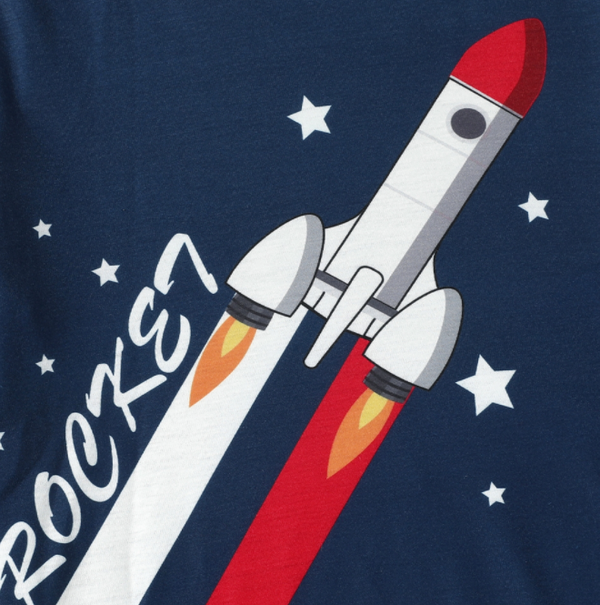 Striped Rocket Graphic Tee