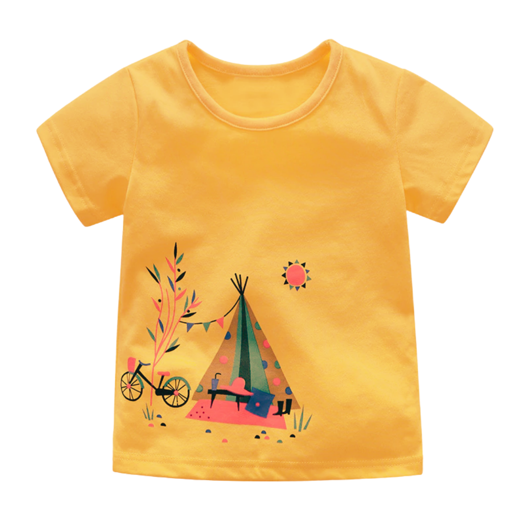 Camping Graphic Tee ( yellow )