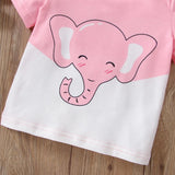 Cute Pink Elephant Graphic Tee