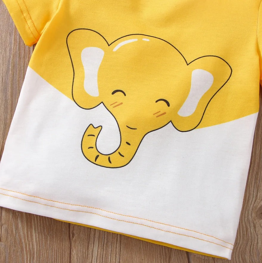 Cute Yellow Elephant Graphic Tee