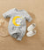 Grey Good Night Baby Elephant Romper