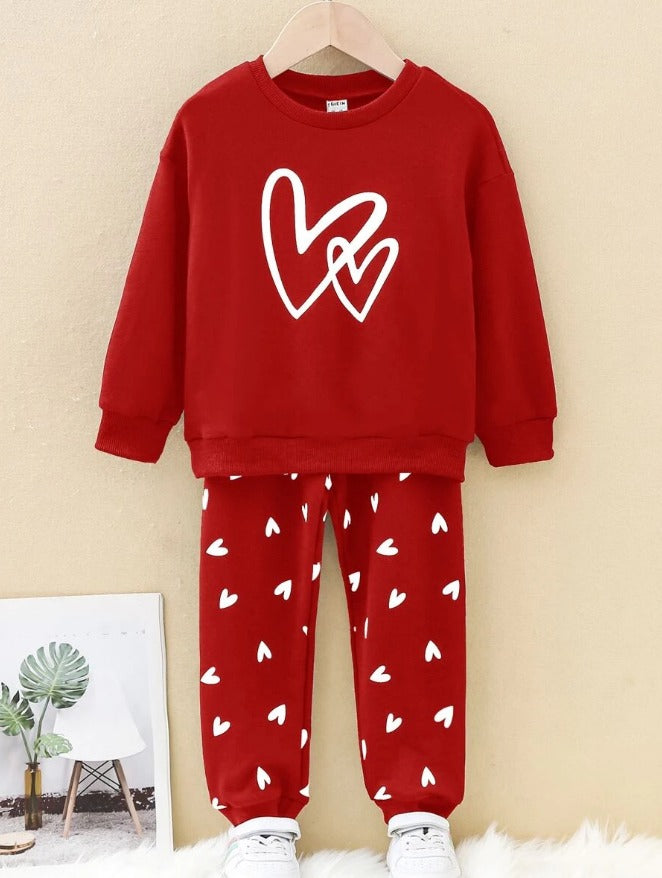 Hearts Tracksuit Red