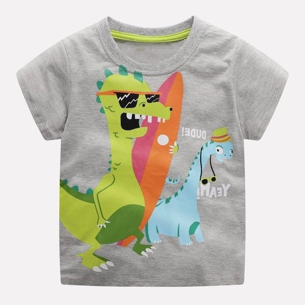 Yeah Dude Dino Surfers Graphic Tee