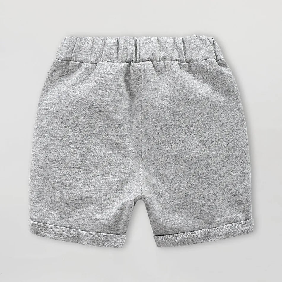 Mini Dino Embroidered Shorts H Grey
